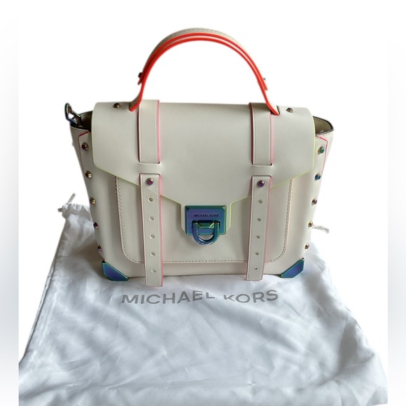 Michael Kors Manhattan Medium Leather Satchel Bag (NWOT) - Picture 1 of 2